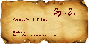 Szakál Elek névjegykártya